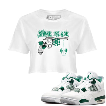 4s Oxidized Green shirts to match jordans Share No One sneaker match tees Air Jordan 4 Oxidized Green SNRT Sneaker Tees streetwear brand White 1 crop tee