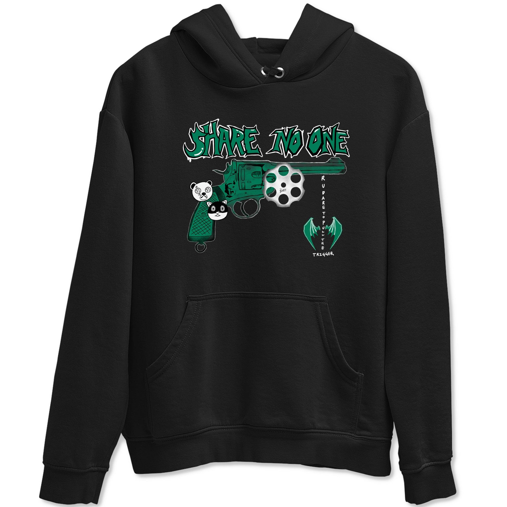 4s Oxidized Green shirts to match jordans Share No One sneaker match tees Air Jordan 4 Oxidized Green SNRT Sneaker Tees streetwear brand Black 2 unisex cotton tee