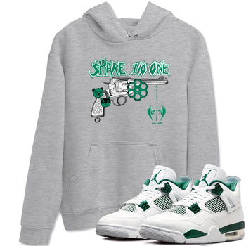 4s Oxidized Green shirts to match jordans Share No One sneaker match tees Air Jordan 4 Oxidized Green SNRT Sneaker Tees streetwear brand Heather Grey 1 unisex cotton tee