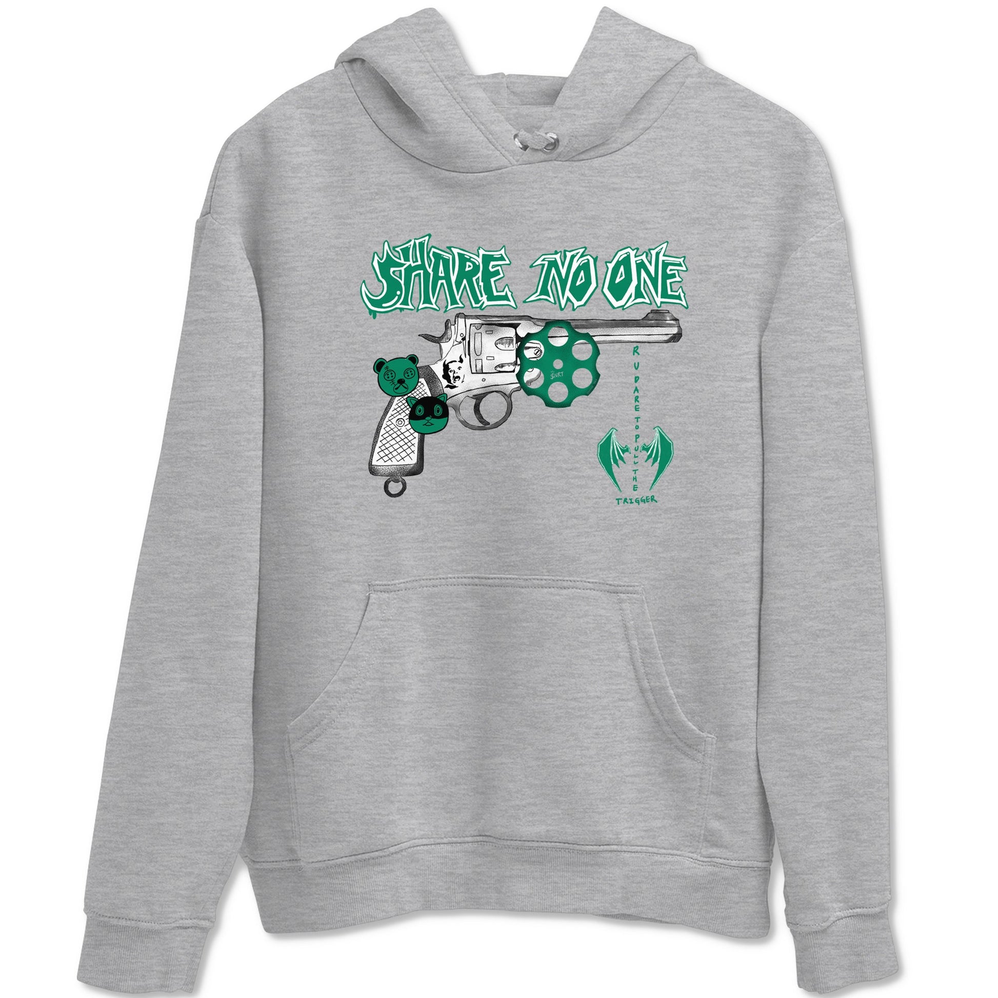 4s Oxidized Green shirts to match jordans Share No One sneaker match tees Air Jordan 4 Oxidized Green SNRT Sneaker Tees streetwear brand Heather Grey 2 unisex cotton tee
