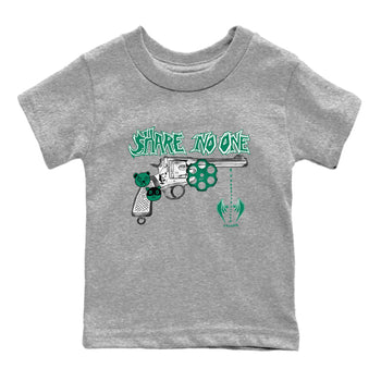 4s Oxidized Green shirts to match jordans Share No One sneaker match tees Air Jordan 4 Oxidized Green SNRT Sneaker Tees streetwear brand Baby and Youth Heather Grey 2 cotton tee
