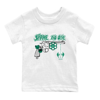 4s Oxidized Green shirts to match jordans Share No One sneaker match tees Air Jordan 4 Oxidized Green SNRT Sneaker Tees streetwear brand Baby and Youth White 2 cotton tee