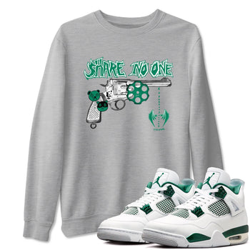 4s Oxidized Green shirts to match jordans Share No One sneaker match tees Air Jordan 4 Oxidized Green SNRT Sneaker Tees streetwear brand Heather Grey 1 unisex cotton tee