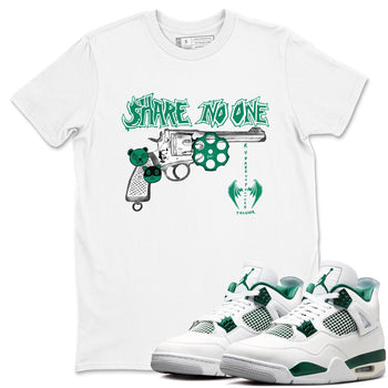4s Oxidized Green shirts to match jordans Share No One sneaker match tees Air Jordan 4 Oxidized Green SNRT Sneaker Tees streetwear brand White 1 unisex cotton tee