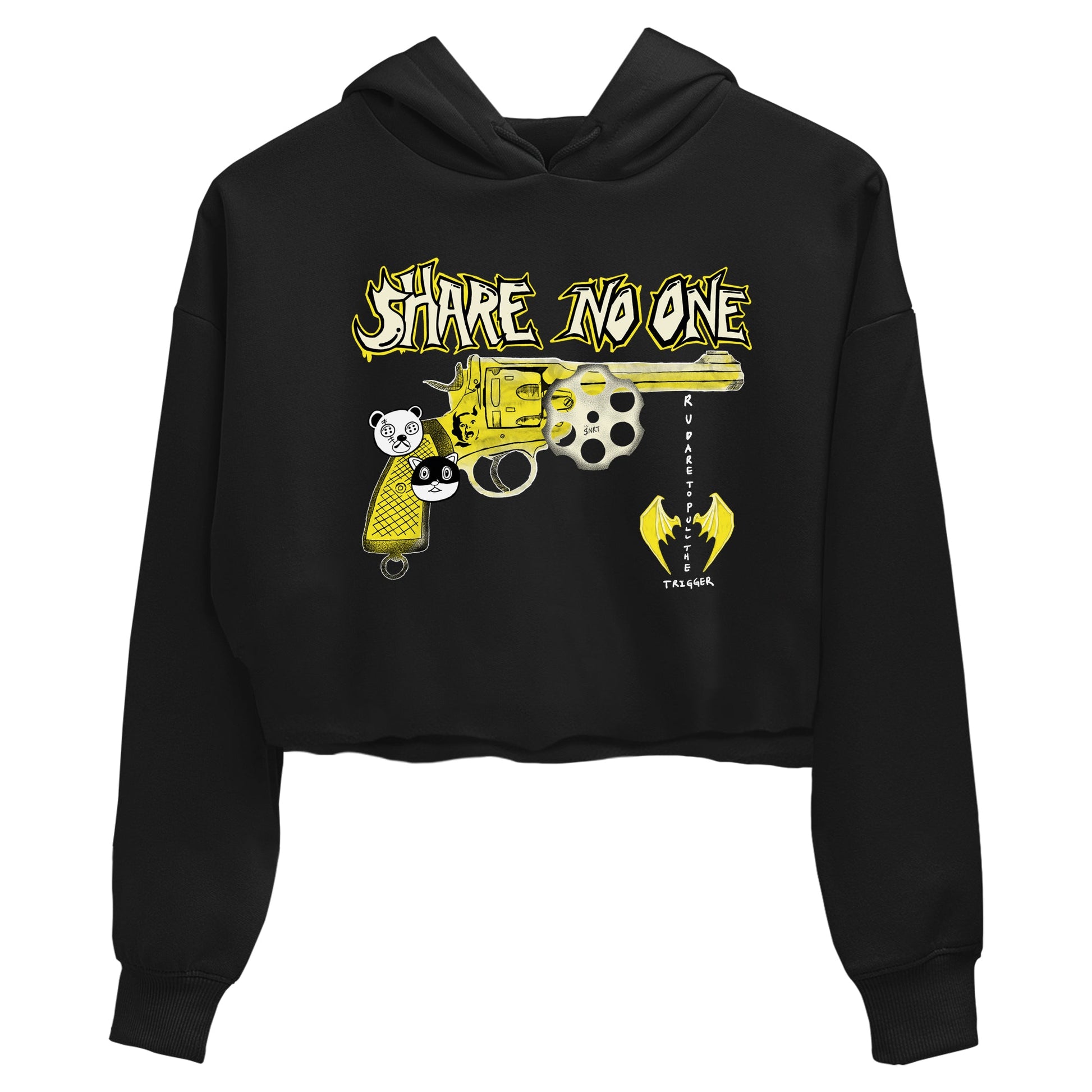 4s Vivid Sulfur shirt to match jordans Share No One sneaker tees Air Jordan 4 Vivid Sulfur SNRT Sneaker Release Tees Black 2 crop length shirt