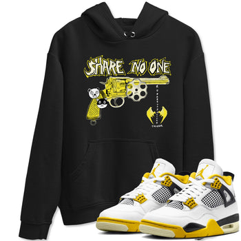 4s Vivid Sulfur shirt to match jordans Share No One sneaker tees Air Jordan 4 Vivid Sulfur SNRT Sneaker Release Tees unisex cotton Black 1 crew neck shirt