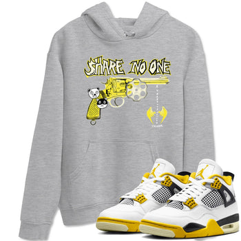 4s Vivid Sulfur shirt to match jordans Share No One sneaker tees Air Jordan 4 Vivid Sulfur SNRT Sneaker Release Tees unisex cotton Heather Grey 1 crew neck shirt
