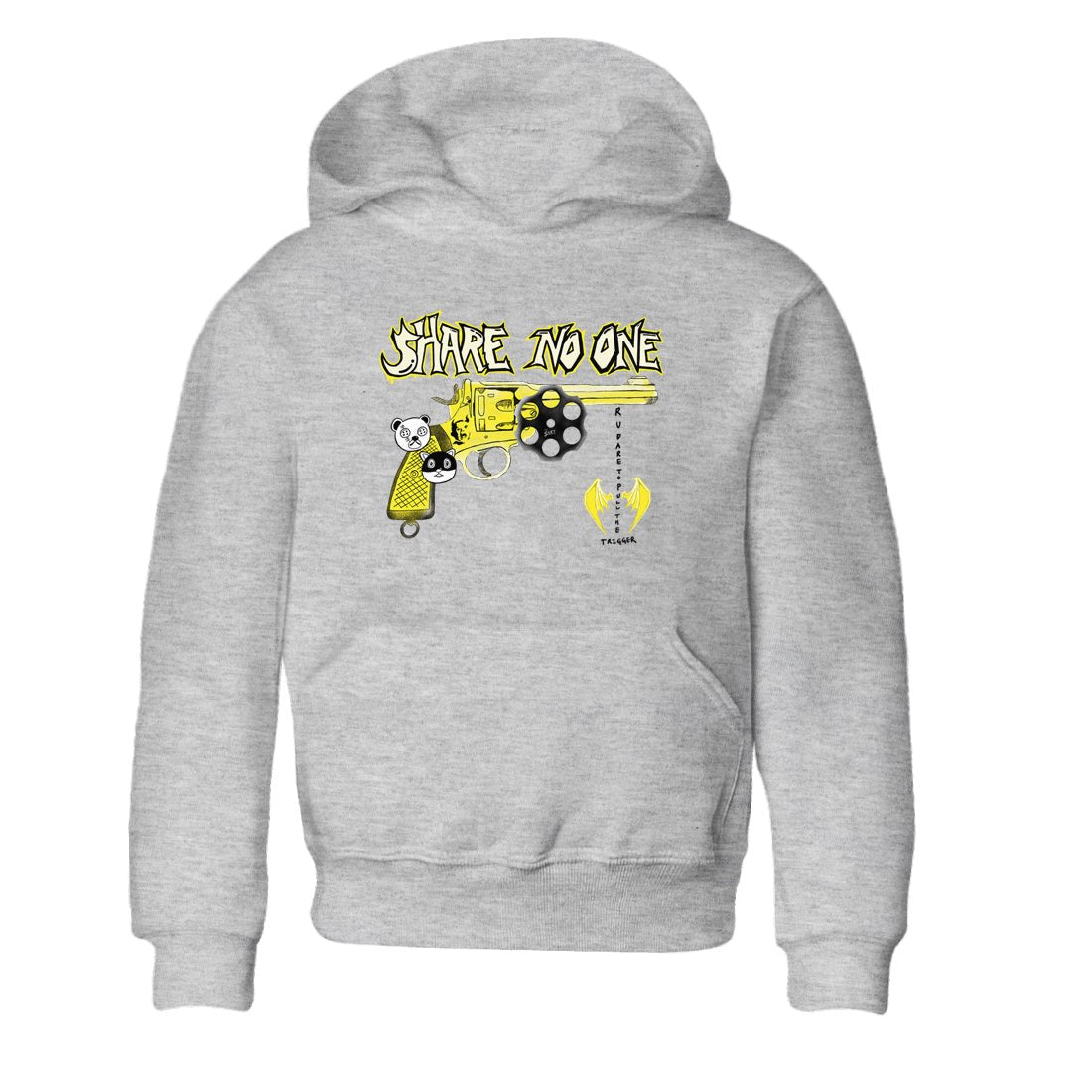 4s Vivid Sulfur shirt to match jordans Share No One sneaker tees Air Jordan 4 Vivid Sulfur SNRT sneaker release tees baby toddler Heather Grey 2 cotton Shirt