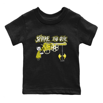 4s Vivid Sulfur shirt to match jordans Share No One sneaker tees Air Jordan 4 Vivid Sulfur SNRT sneaker release tees baby toddler Black 2 cotton Shirt