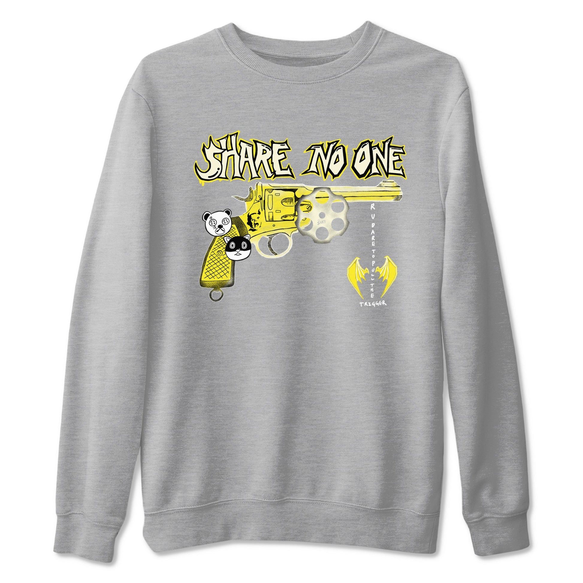 4s Vivid Sulfur shirt to match jordans Share No One sneaker tees Air Jordan 4 Vivid Sulfur SNRT Sneaker Release Tees unisex cotton Heather Grey 2 crew neck shirt