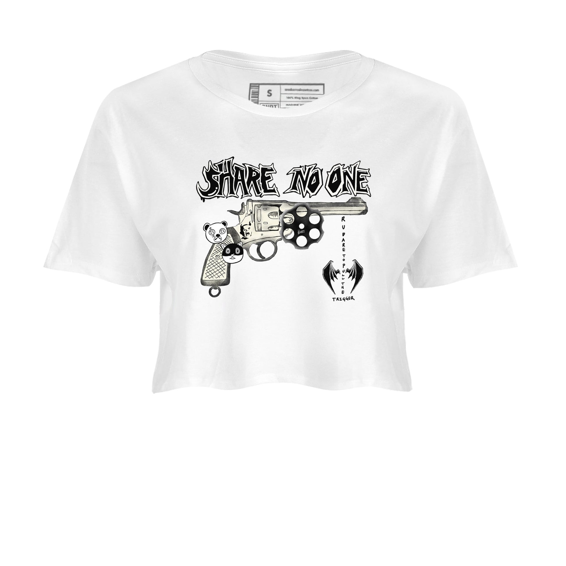 5s Sail shirt to match jordans Share No One sneaker tees Air Jordan 5 Sail SNRT Sneaker Release Tees White 2 crop length shirt