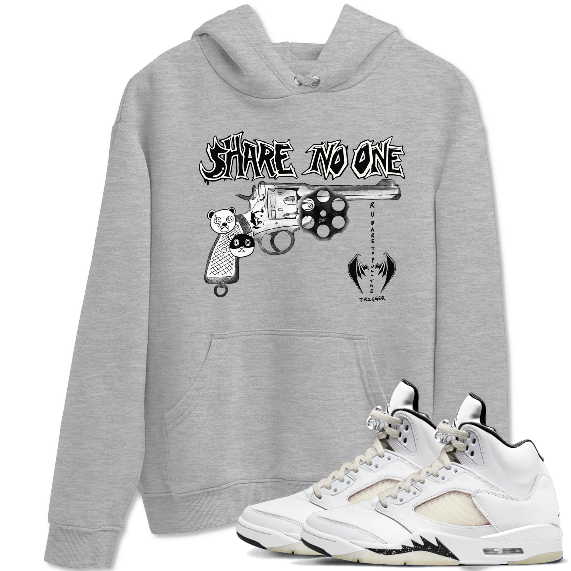 5s Sail shirt to match jordans Share No One sneaker tees Air Jordan 5 Sail SNRT Sneaker Release Tees unisex cotton Heather Grey 1 crew neck shirt