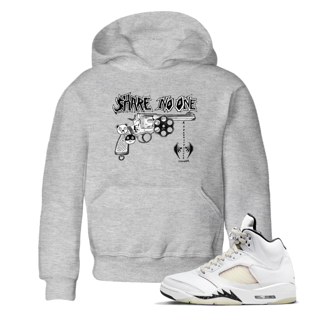 5s Sail shirt to match jordans Share No One sneaker tees Air Jordan 5 Sail SNRT sneaker release tees baby toddler Heather Grey 1 cotton Shirt