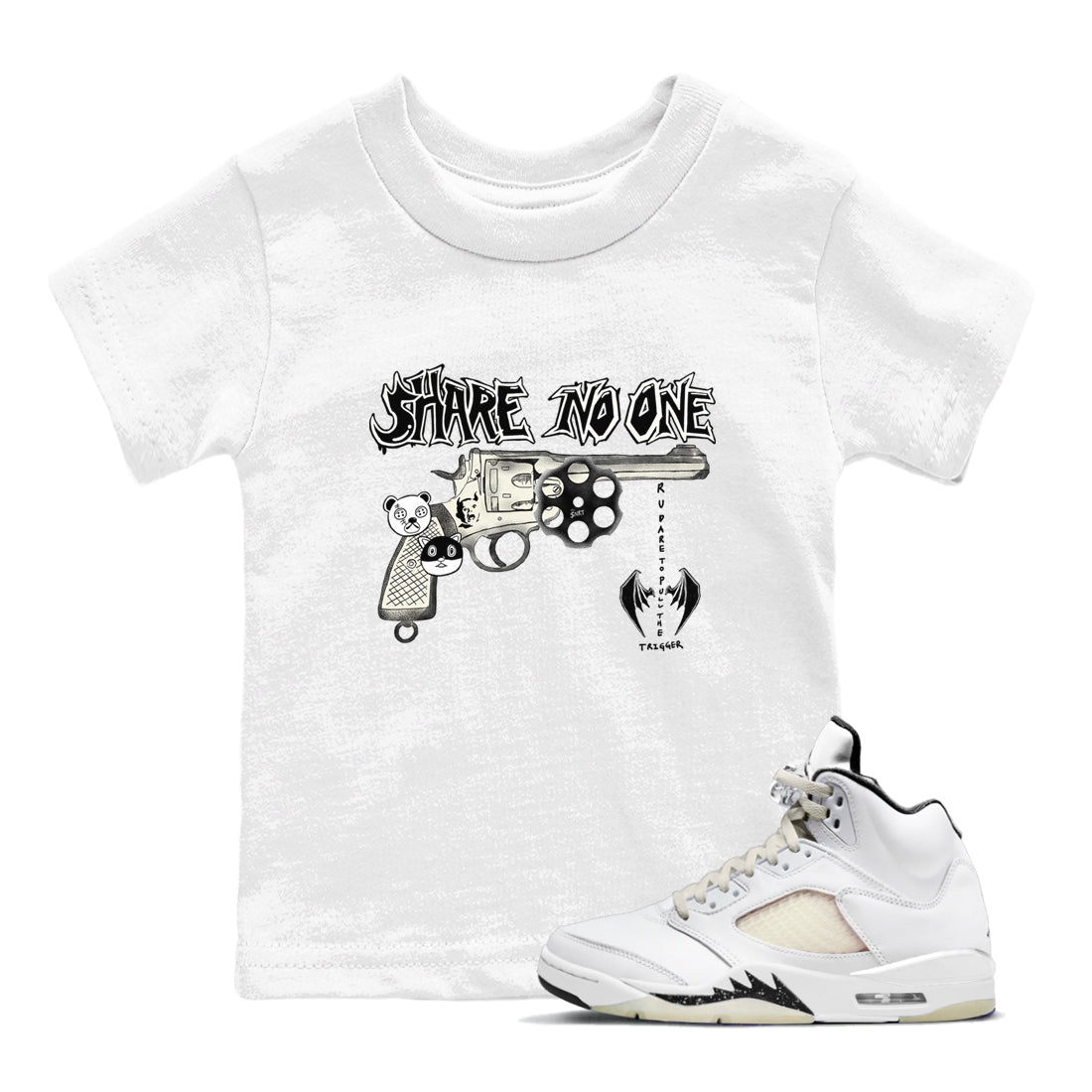 5s Sail shirt to match jordans Share No One sneaker tees Air Jordan 5 Sail SNRT sneaker release tees baby toddler White 1 cotton Shirt