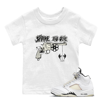 5s Sail shirt to match jordans Share No One sneaker tees Air Jordan 5 Sail SNRT sneaker release tees baby toddler White 1 cotton Shirt
