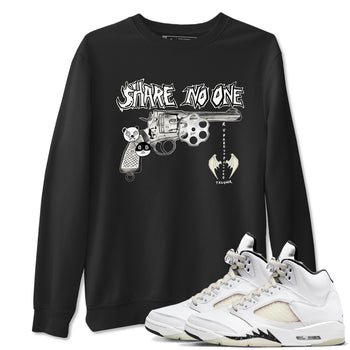 5s Sail shirt to match jordans Share No One sneaker tees Air Jordan 5 Sail SNRT Sneaker Release Tees unisex cotton Black 1 crew neck shirt