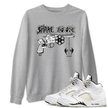 5s Sail shirt to match jordans Share No One sneaker tees Air Jordan 5 Sail SNRT Sneaker Release Tees unisex cotton Heather Grey 1 crew neck shirt