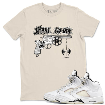 5s Sail shirt to match jordans Share No One sneaker tees Air Jordan 5 Sail SNRT Sneaker Release Tees unisex cotton Natural 1 crew neck shirt