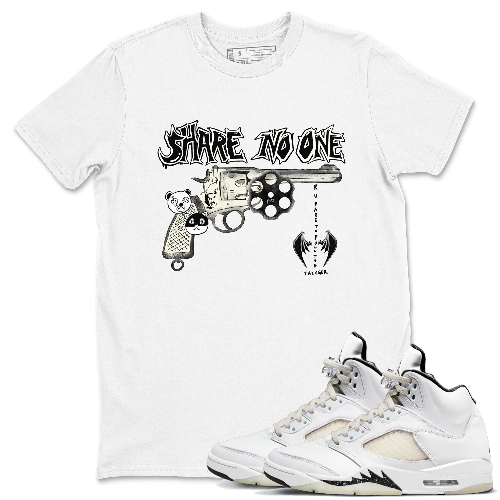5s Sail shirt to match jordans Share No One sneaker tees Air Jordan 5 Sail SNRT Sneaker Release Tees unisex cotton White 1 crew neck shirt
