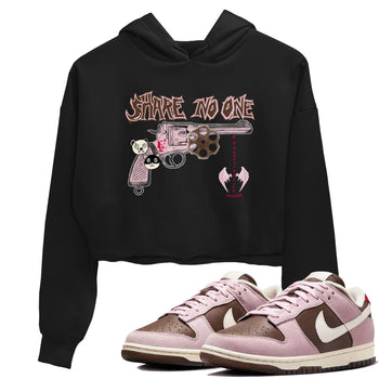 Dunk Cacao Wow And Pink foam shirts to match jordans Share No One sneaker match tees Dunk Cacao Wow And Pink foam SNRT Sneaker Tees streetwear brand Black 1 crop tee