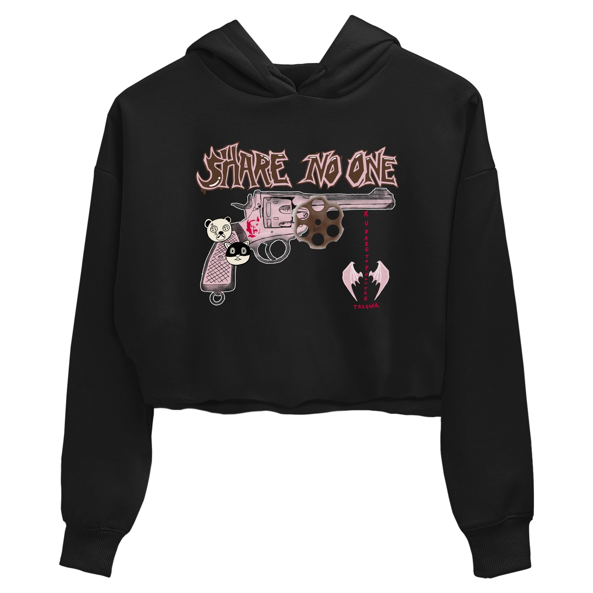 Dunk Cacao Wow And Pink foam shirts to match jordans Share No One sneaker match tees Dunk Cacao Wow And Pink foam SNRT Sneaker Tees streetwear brand Black 2 crop tee
