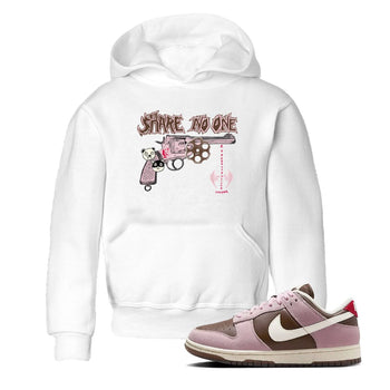Dunk Cacao Wow And Pink foam shirts to match jordans Share No One sneaker match tees Dunk Cacao Wow And Pink foam SNRT Sneaker Tees streetwear brand Baby and Youth White 1 cotton tee