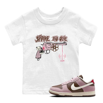 Dunk Cacao Wow And Pink foam shirts to match jordans Share No One sneaker match tees Dunk Cacao Wow And Pink foam SNRT Sneaker Tees streetwear brand Baby and Youth White 1 cotton tee