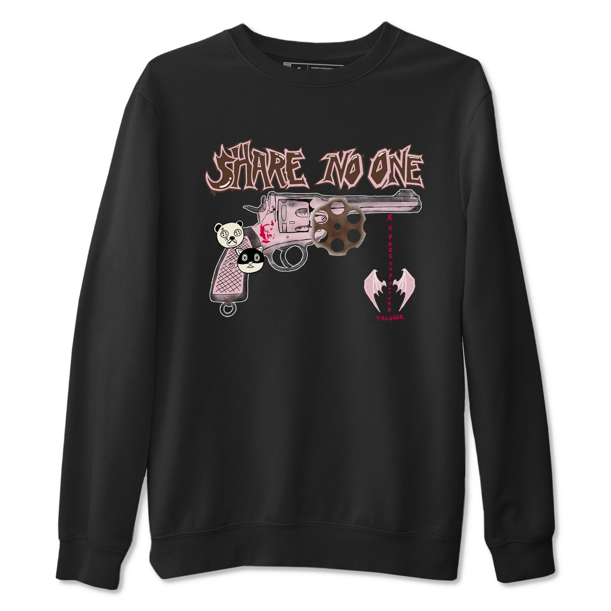 Dunk Cacao Wow And Pink foam shirts to match jordans Share No One sneaker match tees Dunk Cacao Wow And Pink foam SNRT Sneaker Tees streetwear brand Black 2 unisex cotton tee