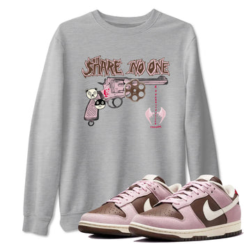 Dunk Cacao Wow And Pink foam shirts to match jordans Share No One sneaker match tees Dunk Cacao Wow And Pink foam SNRT Sneaker Tees streetwear brand Heather Grey 1 unisex cotton tee