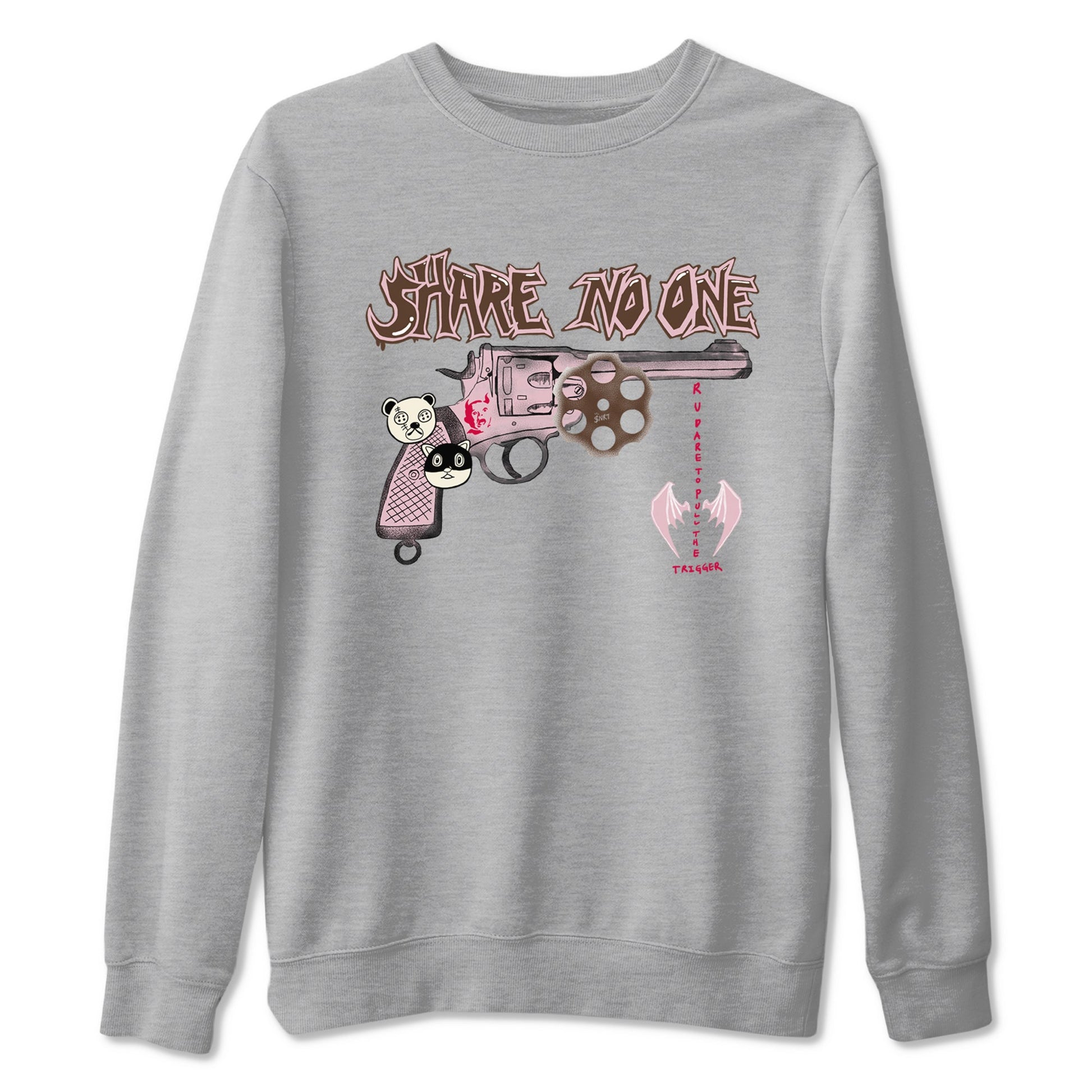 Dunk Cacao Wow And Pink foam shirts to match jordans Share No One sneaker match tees Dunk Cacao Wow And Pink foam SNRT Sneaker Tees streetwear brand Heather Grey 2 unisex cotton tee