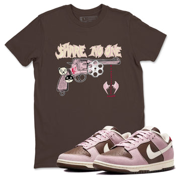 Dunk Cacao Wow And Pink foam shirts to match jordans Share No One sneaker match tees Dunk Cacao Wow And Pink foam SNRT Sneaker Tees streetwear brand Dark Chocolate 1 unisex cotton tee