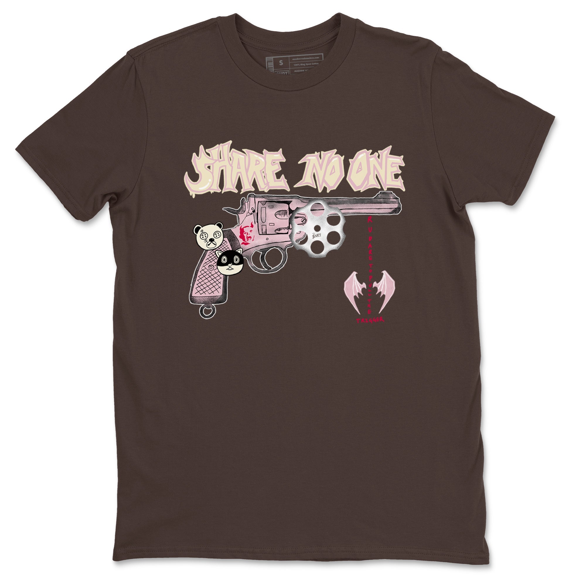 Dunk Cacao Wow And Pink foam shirts to match jordans Share No One sneaker match tees Dunk Cacao Wow And Pink foam SNRT Sneaker Tees streetwear brand Dark Chocolate 2 unisex cotton tee