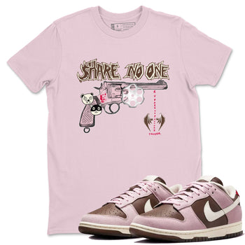 Dunk Cacao Wow And Pink foam shirts to match jordans Share No One sneaker match tees Dunk Cacao Wow And Pink foam SNRT Sneaker Tees streetwear brand Pink 1 unisex cotton tee