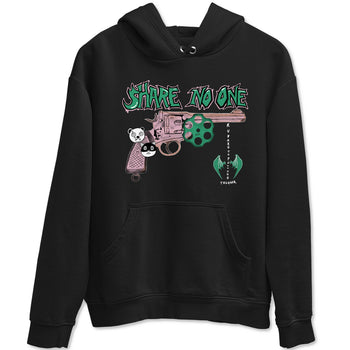 Dunk Medium Soft Pink Malachite shirt to match jordans Share No One sneaker tees Dunk Medium Soft Pink Malachite SNRT Sneaker Release Tees unisex cotton Black 2 crew neck shirt