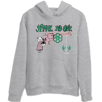 Dunk Medium Soft Pink Malachite shirt to match jordans Share No One sneaker tees Dunk Medium Soft Pink Malachite SNRT Sneaker Release Tees unisex cotton Heather Grey 2 crew neck shirt