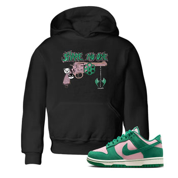 Dunk Medium Soft Pink Malachite shirt to match jordans Share No One sneaker tees Dunk Medium Soft Pink Malachite SNRT sneaker release tees baby toddler Black 1 cotton Shirt