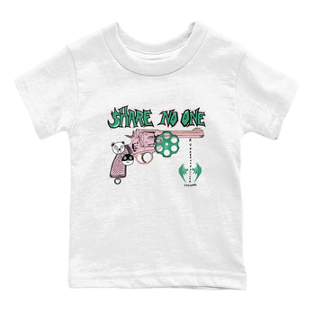 Dunk Medium Soft Pink Malachite shirt to match jordans Share No One sneaker tees Dunk Medium Soft Pink Malachite SNRT sneaker release tees baby toddler White 2 cotton Shirt