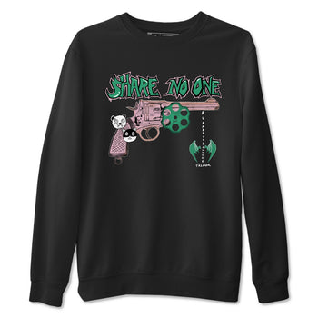 Dunk Medium Soft Pink Malachite shirt to match jordans Share No One sneaker tees Dunk Medium Soft Pink Malachite SNRT Sneaker Release Tees unisex cotton Black 2 crew neck shirt