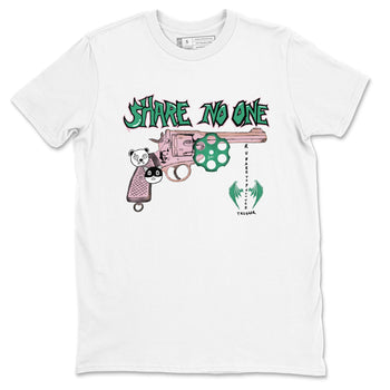 Dunk Medium Soft Pink Malachite shirt to match jordans Share No One sneaker tees Dunk Medium Soft Pink Malachite SNRT Sneaker Release Tees unisex cotton White 2 crew neck shirt