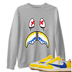 1s Travis Scott Canary shirt to match jordans Shark Face sneaker tees Air Jordan 1 Travis Scott Canary SNRT Sneaker Release Tees unisex cotton Heather Grey 1 crew neck shirt