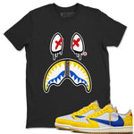 1s Travis Scott Canary shirt to match jordans Shark Face sneaker tees Air Jordan 1 Travis Scott Canary SNRT Sneaker Release Tees unisex cotton Black 1 crew neck shirt