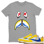 1s Travis Scott Canary shirt to match jordans Shark Face sneaker tees Air Jordan 1 Travis Scott Canary SNRT Sneaker Release Tees unisex cotton Heather Grey 1 crew neck shirt