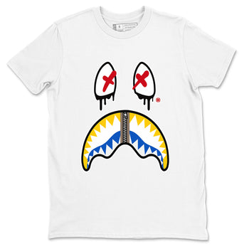 1s Travis Scott Canary shirt to match jordans Shark Face sneaker tees Air Jordan 1 Travis Scott Canary SNRT Sneaker Release Tees unisex cotton White 2 crew neck shirt