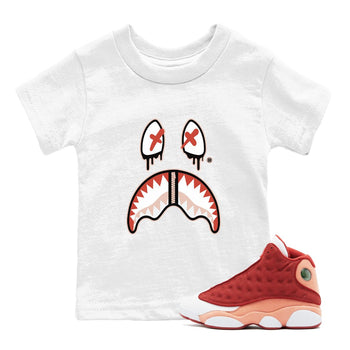 13s Dune Red shirts to match jordans Shark Face sneaker match tees Air Jordan 13 Dune Red SNRT Sneaker Tees streetwear brand Baby and Youth White 1 cotton tee