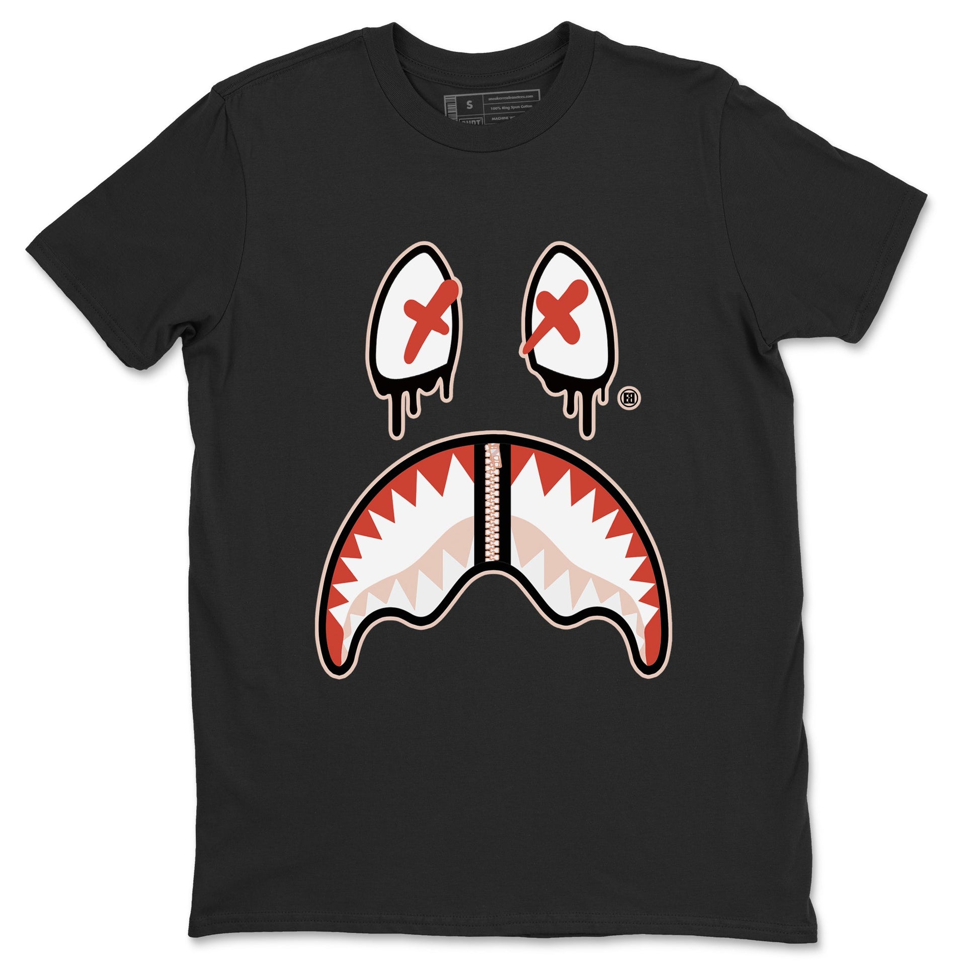 13s Dune Red shirts to match jordans Shark Face sneaker match tees Air Jordan 13 Dune Red SNRT Sneaker Tees streetwear brand Black 2 unisex cotton tee
