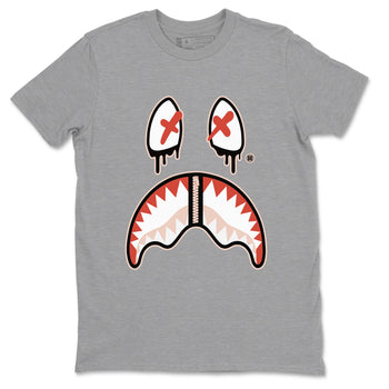 13s Dune Red shirts to match jordans Shark Face sneaker match tees Air Jordan 13 Dune Red SNRT Sneaker Tees streetwear brand Heather Grey 2 unisex cotton tee