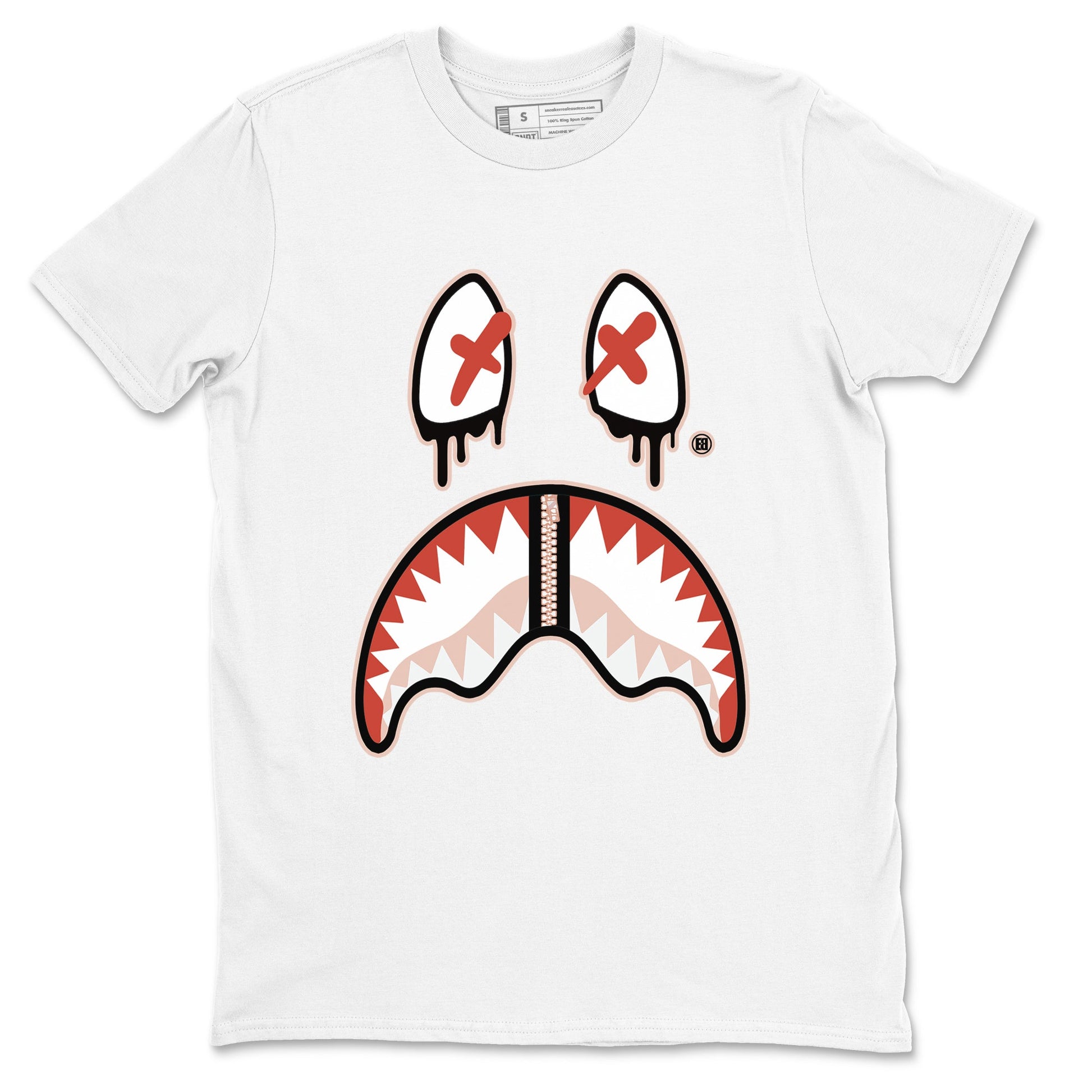 13s Dune Red shirts to match jordans Shark Face sneaker match tees Air Jordan 13 Dune Red SNRT Sneaker Tees streetwear brand White 2 unisex cotton tee