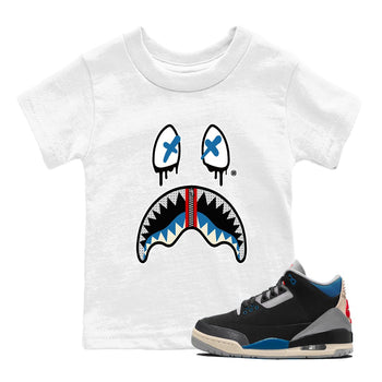 AJ3 Rare Air Graphic shirts Shark Face shirts Air Jordan 3 Rare Air best t-shirts to wear with jordans SNRT Sneaker Tees Youth Baby White 1 tee
