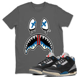 AJ3 Rare Air Graphic shirts Shark Face shirts Air Jordan 3 Rare Air best t-shirts to wear with jordans SNRT Sneaker Tees unisex cotton Cool Grey 1 shirts