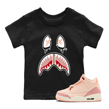 Air Jordan 3 Valentine's Day Graphic shirts Shark Face Valentine Gift shirts Air Jordan 3 Washed Coral best t-shirts to wear with jordans SNRT Sneaker Tees Youth Baby Black 1 tee